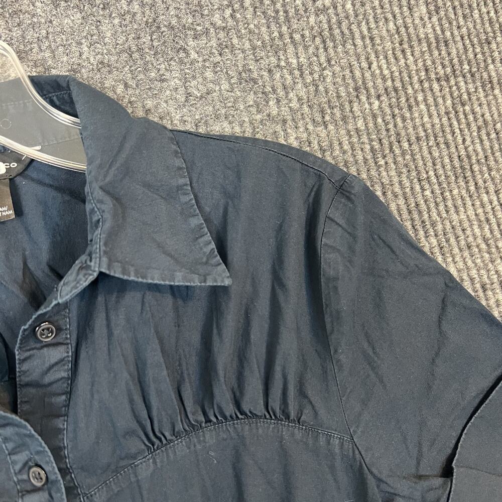 Club Monaco Womens Cotton Poplin Dress Size 0 Navy Blue Timeless Classic - Picture 5 of 11